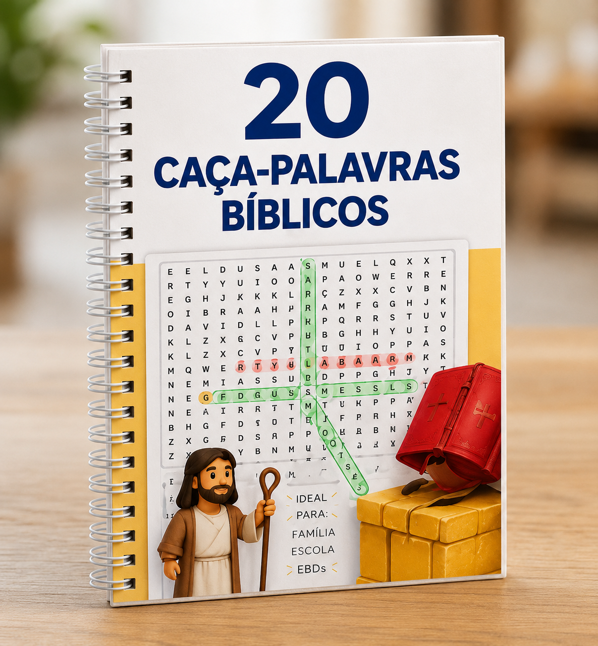 🎁 Bônus #1 – 20 Caça-Palavras Bíblicos